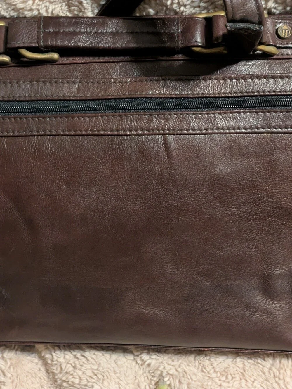Hidesign Brown Leather Womens Briefcase Tote